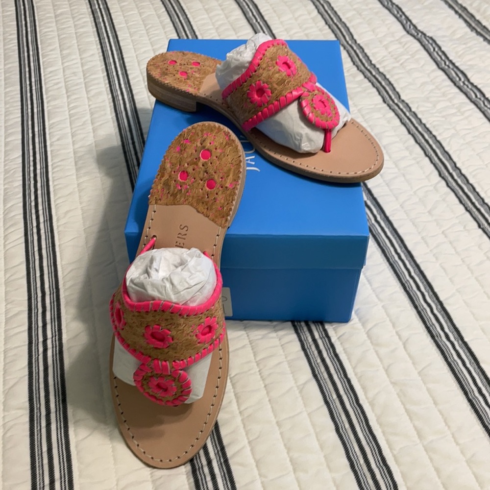 Neon Pink Jack Rogers